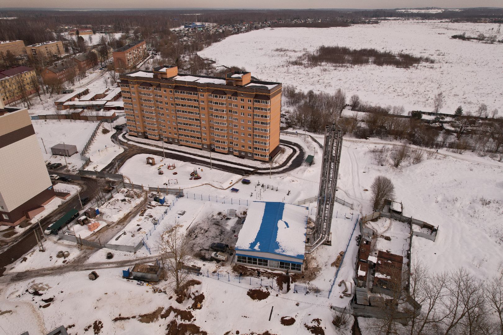 видео с коптера, клин, котельная, жкх,
