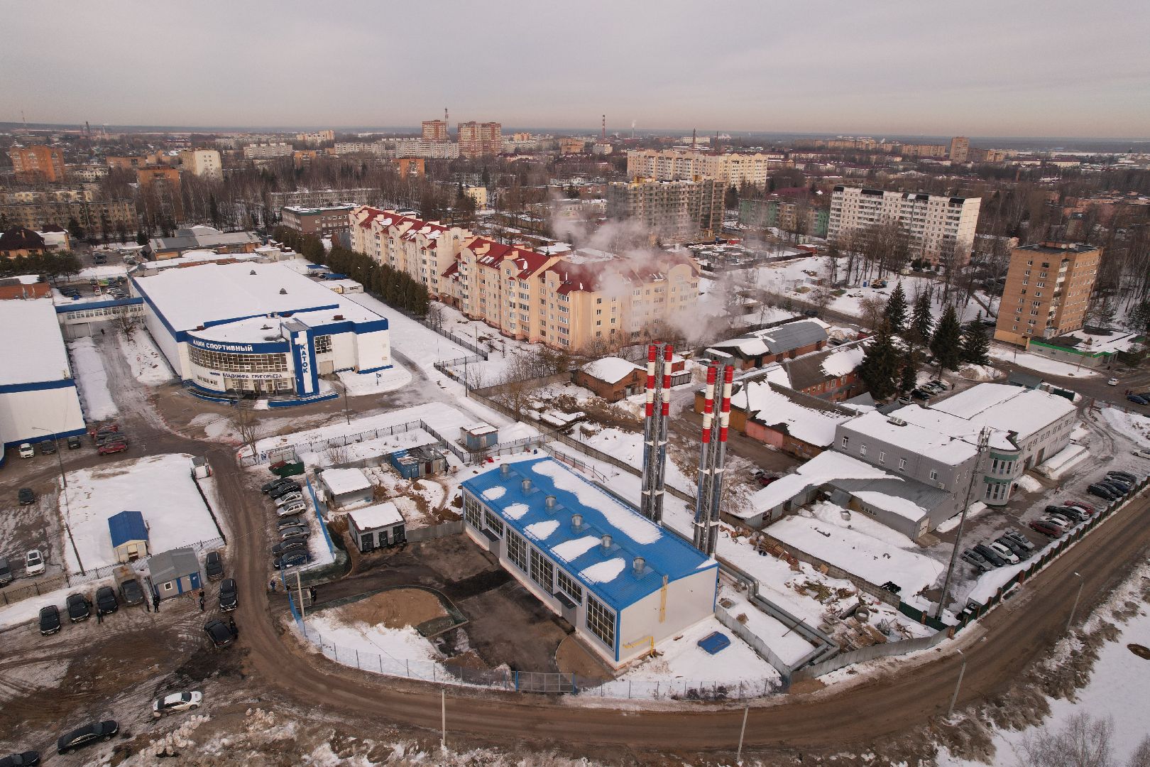 видео с коптера, клин, котельная, жкх,