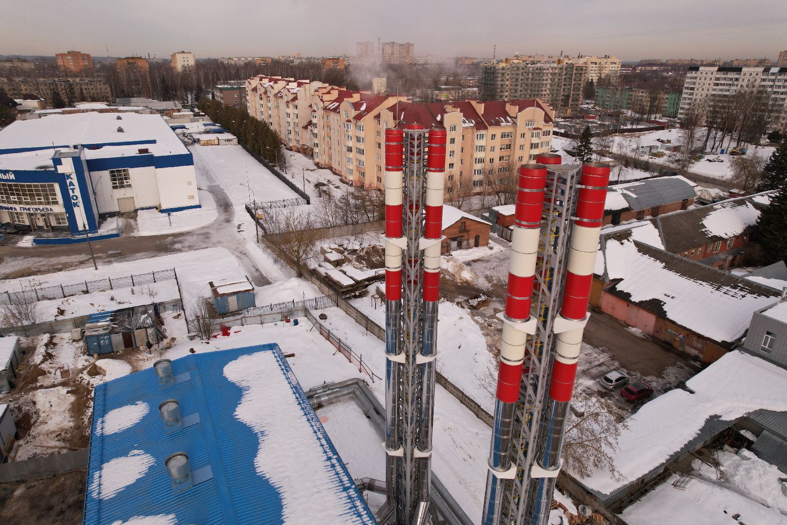 видео с коптера, клин, котельная, жкх,