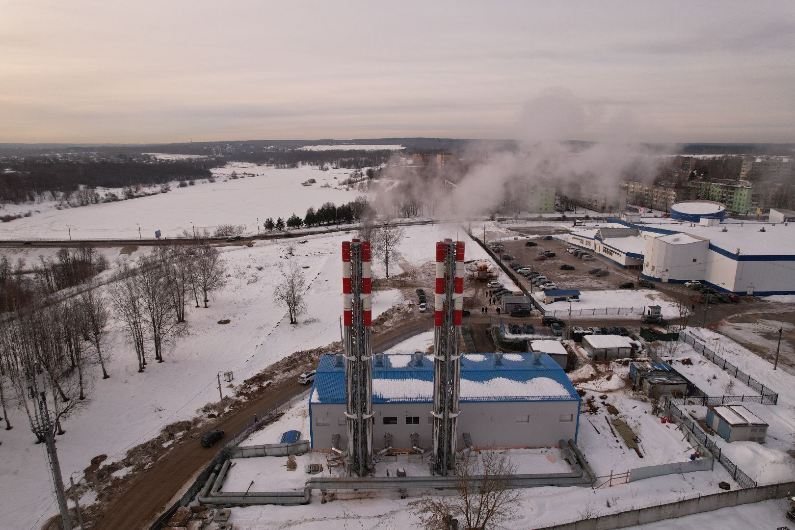 видео с коптера, клин, котельная, жкх,