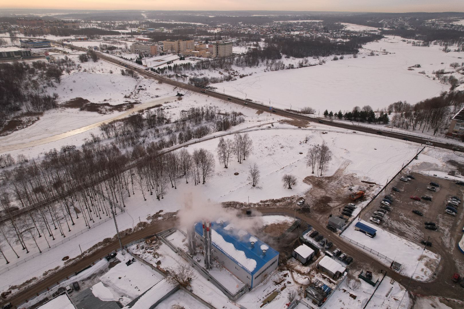 видео с коптера, клин, котельная, жкх,