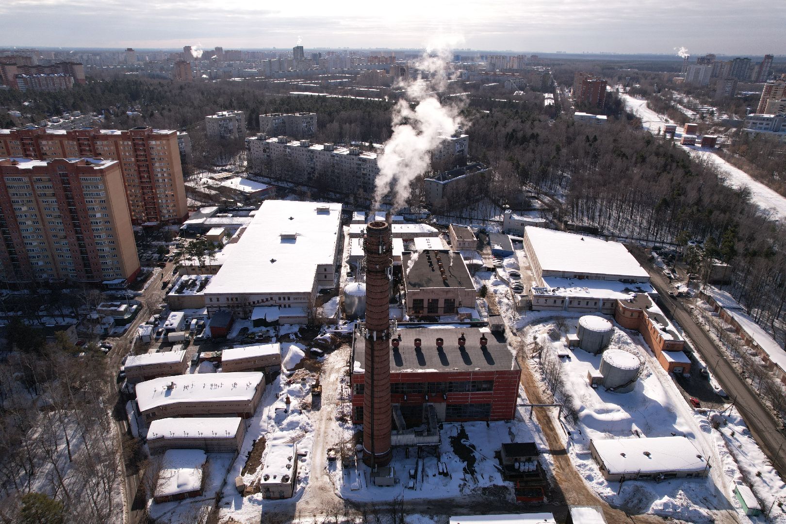 видео с коптера, королёв, жкх, котельная,