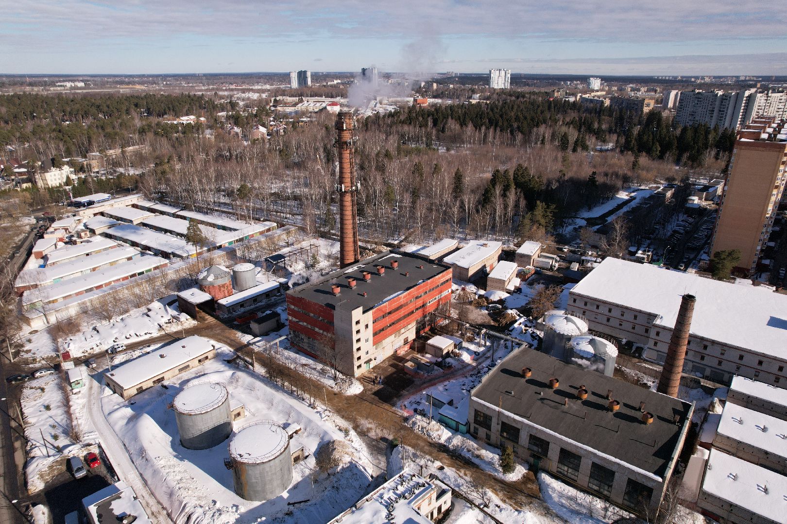 видео с коптера, королёв, жкх, котельная,