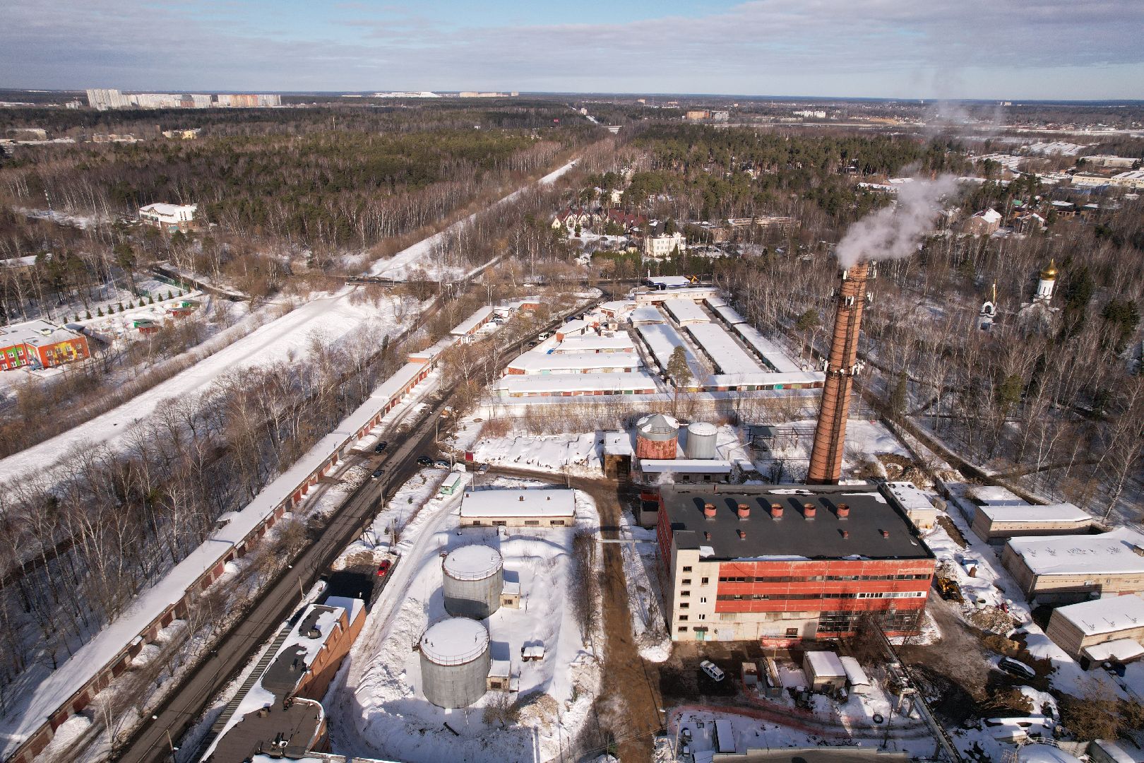 видео с коптера, королёв, жкх, котельная,