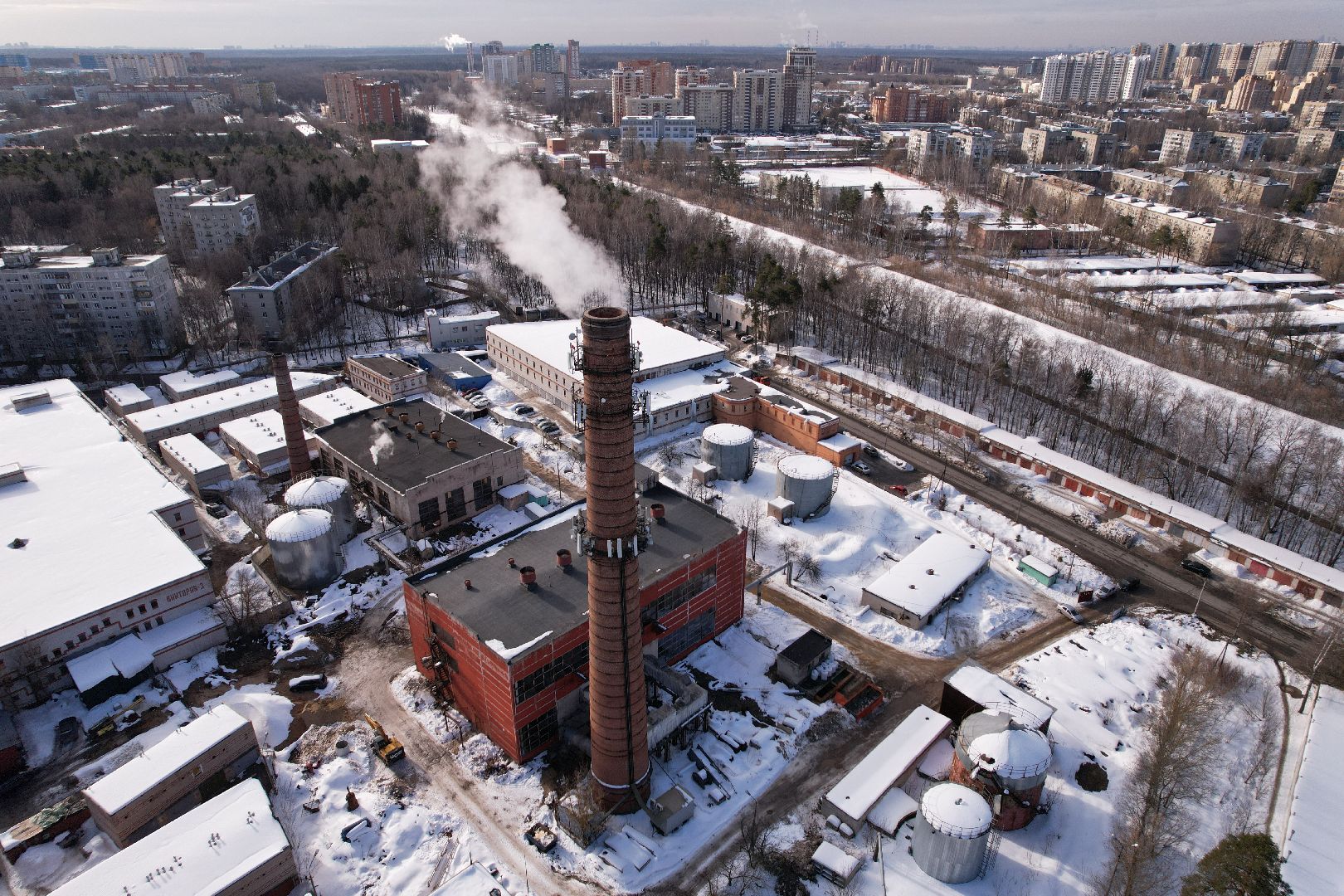 видео с коптера, королёв, жкх, котельная,