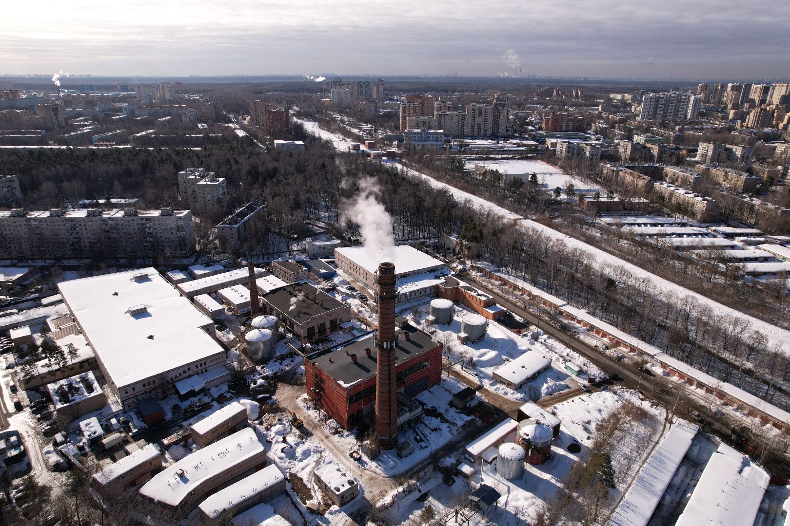 видео с коптера, королёв, жкх, котельная,