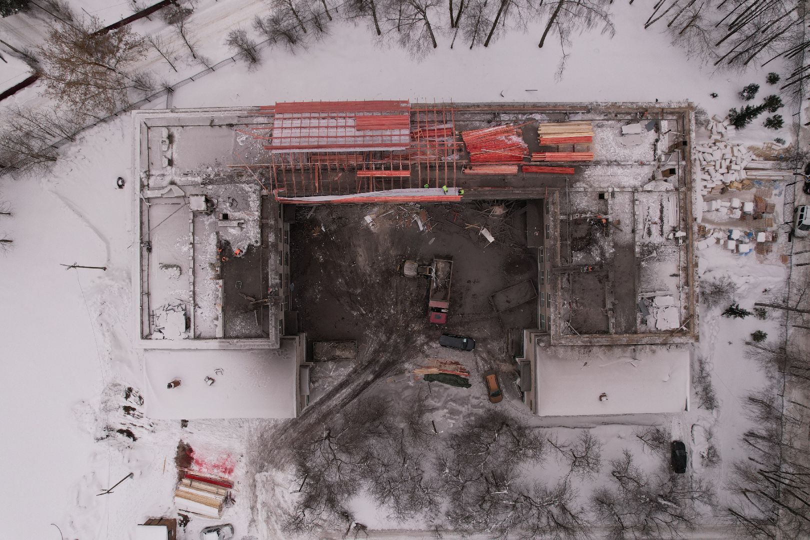 видео с коптера, школа,