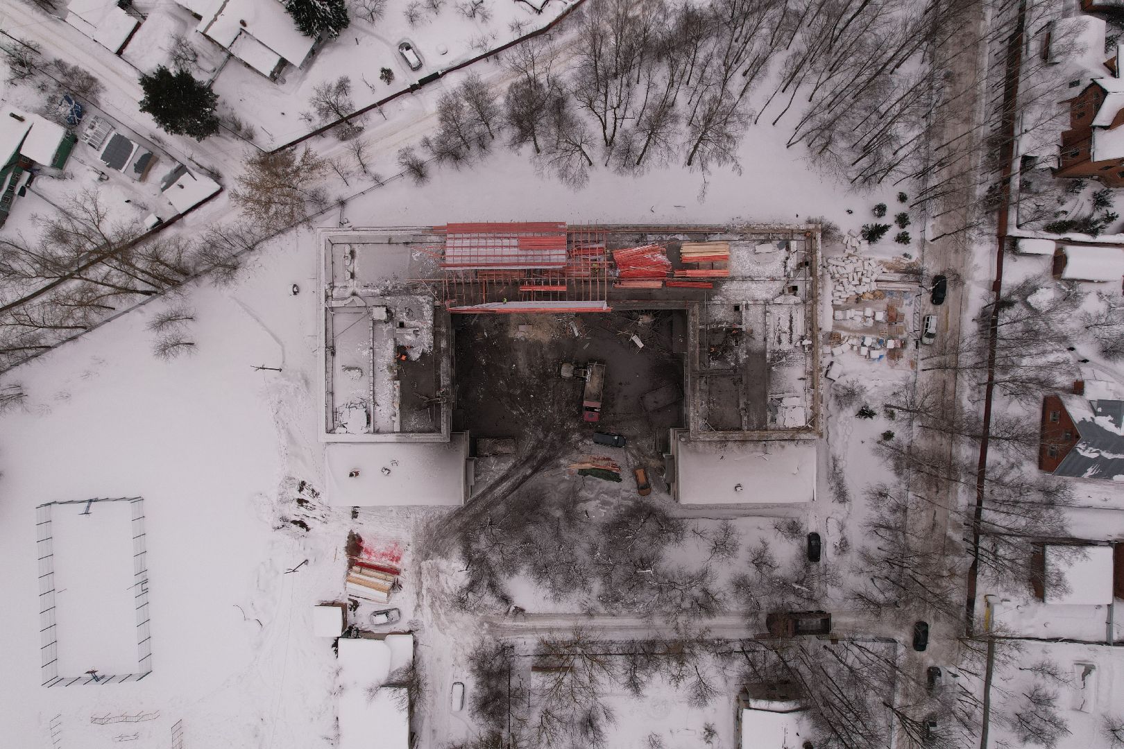 видео с коптера, школа,