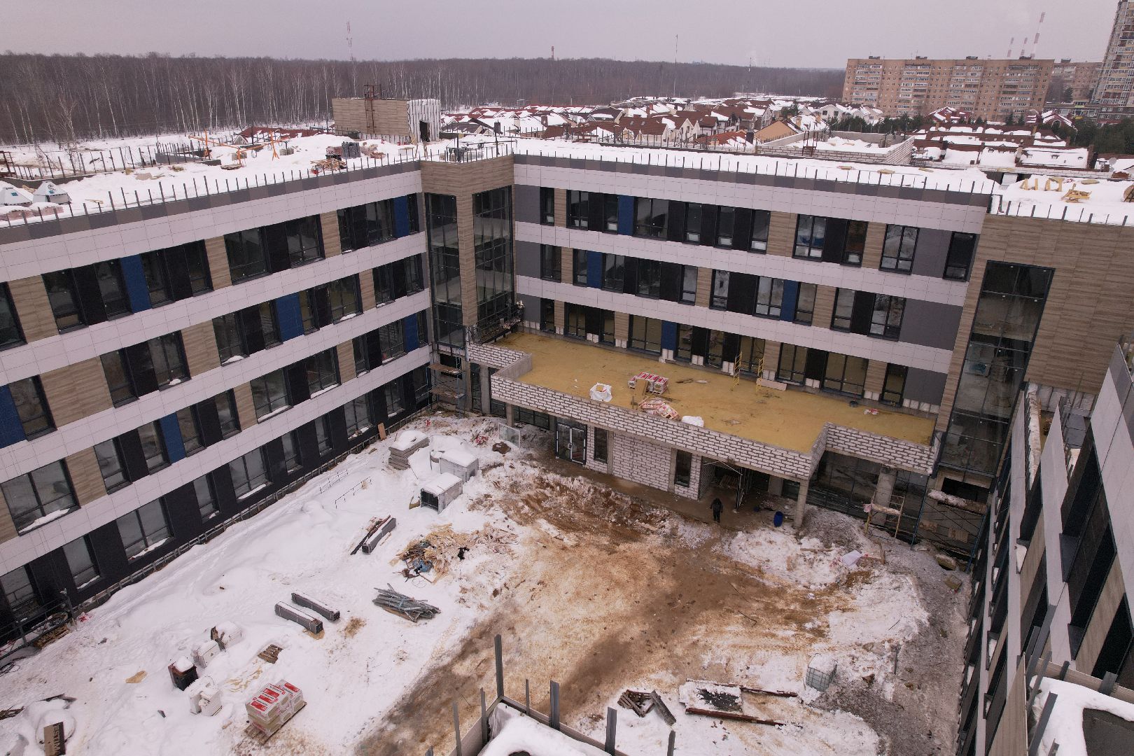 видео с коптера, школа, ступино,