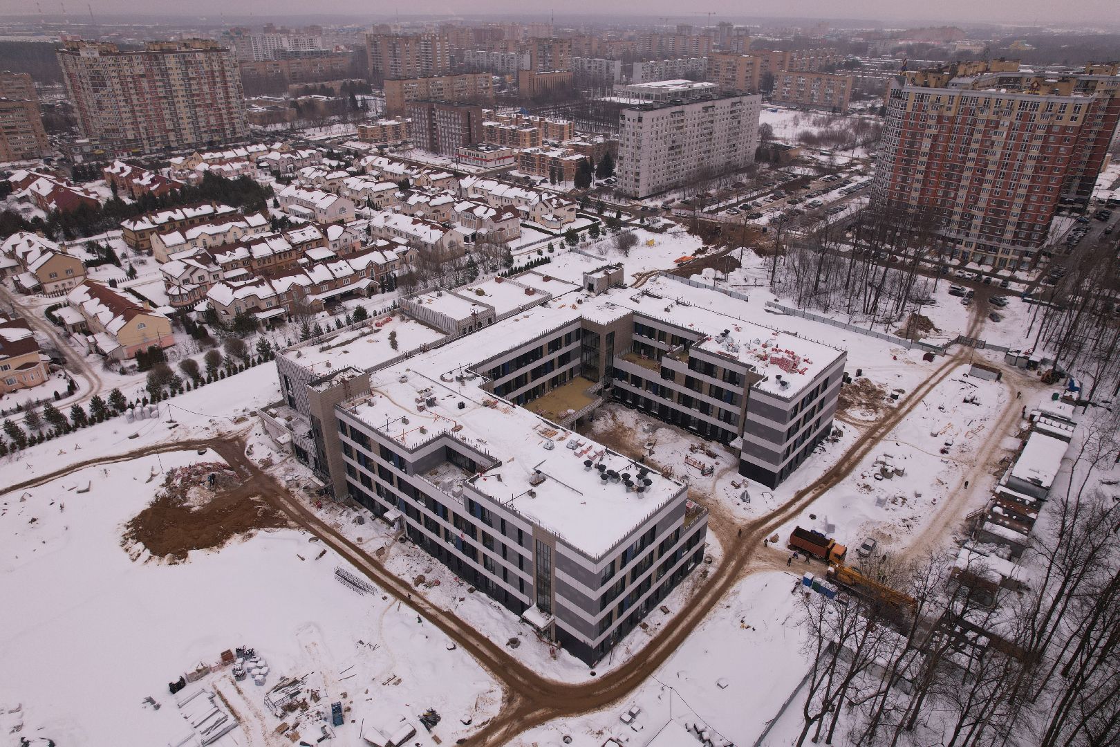 видео с коптера, школа, ступино,