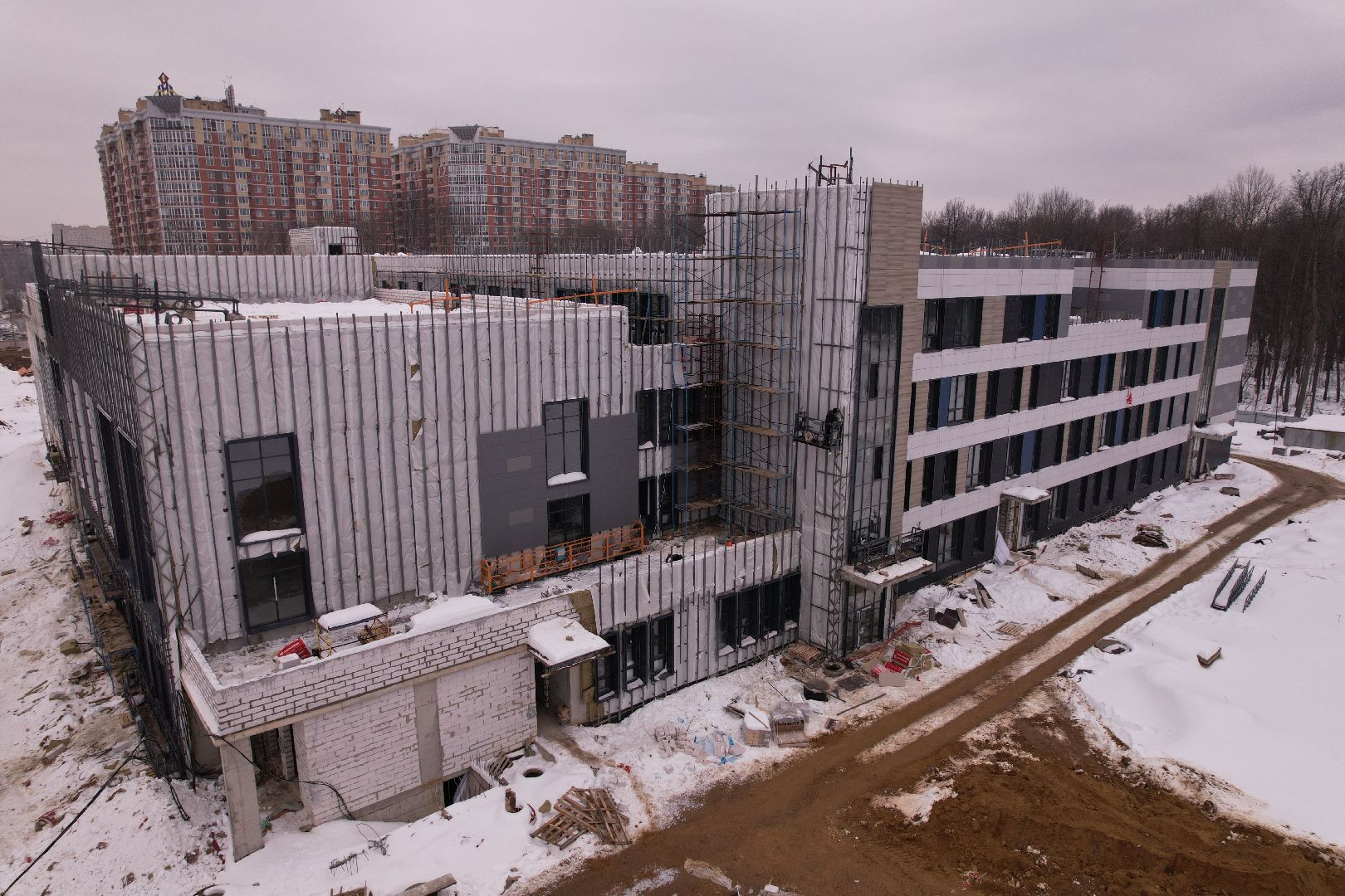 видео с коптера, школа, ступино,