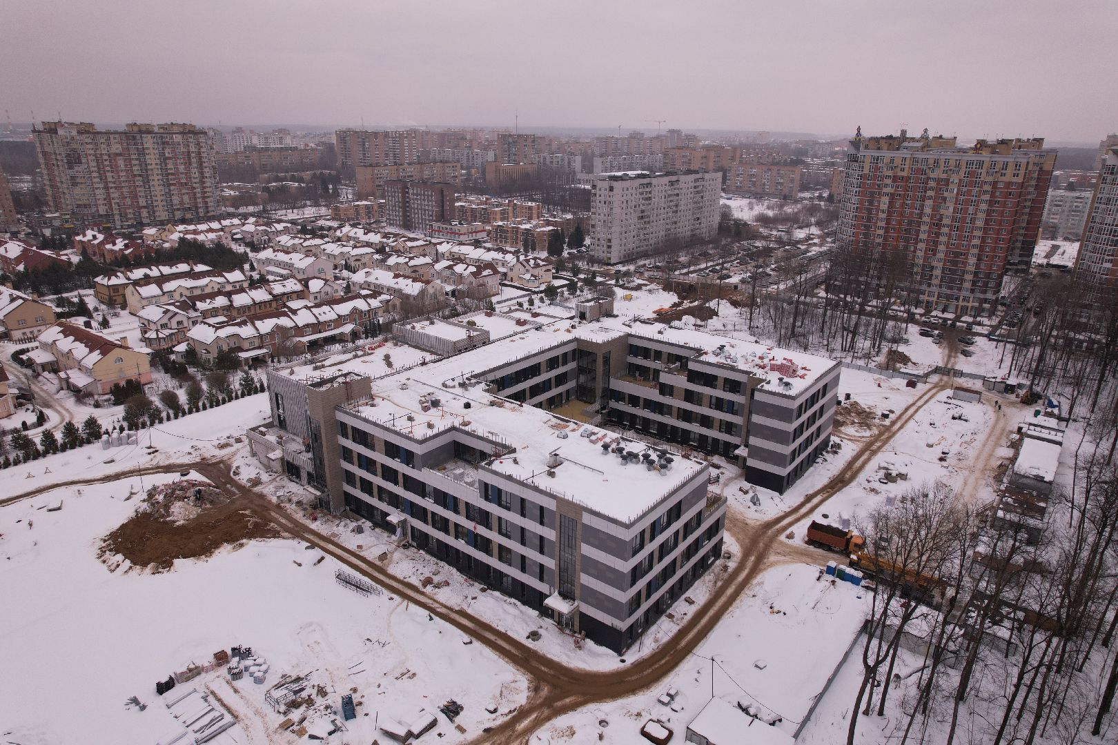 видео с коптера, школа, ступино,