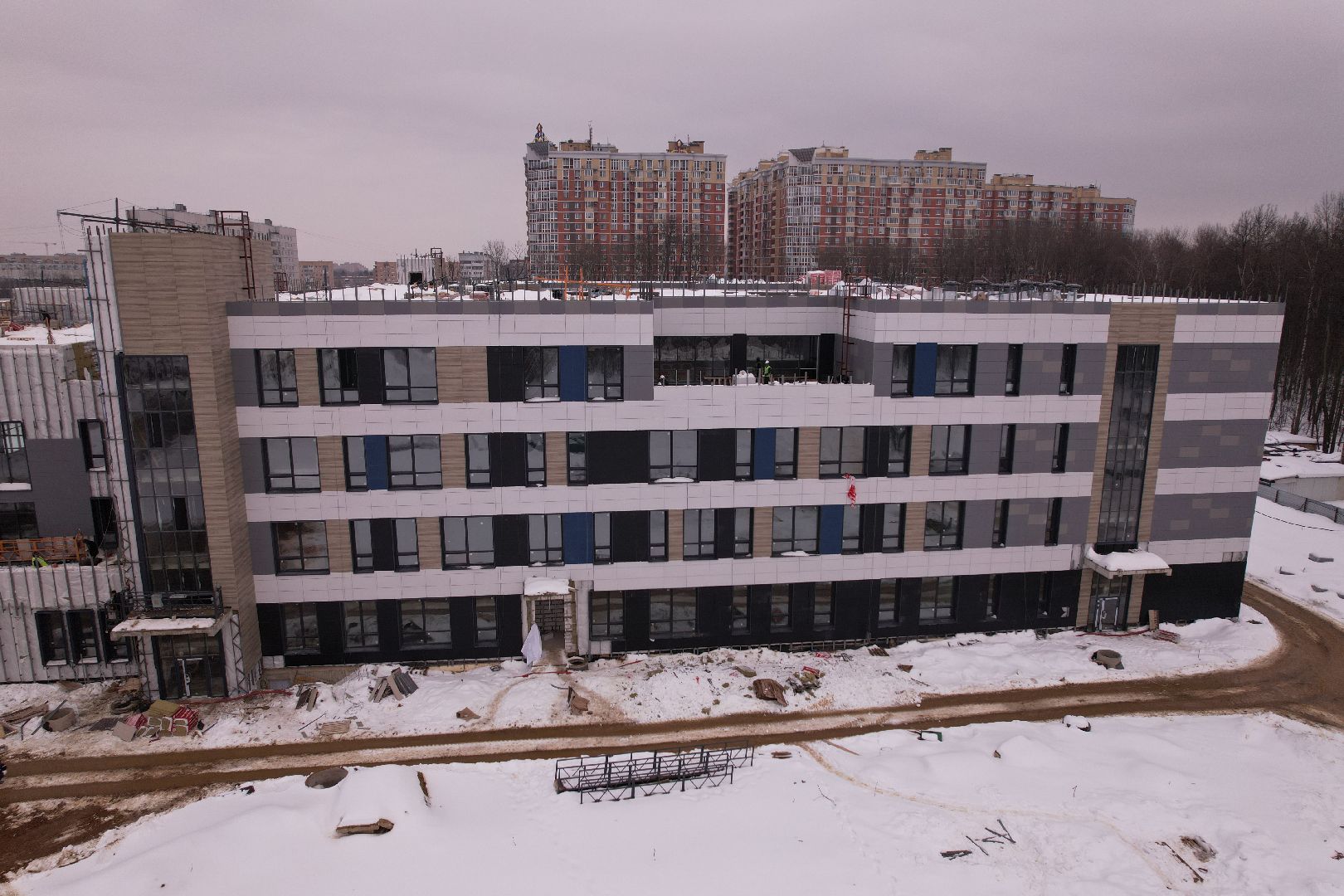 видео с коптера, школа, ступино,