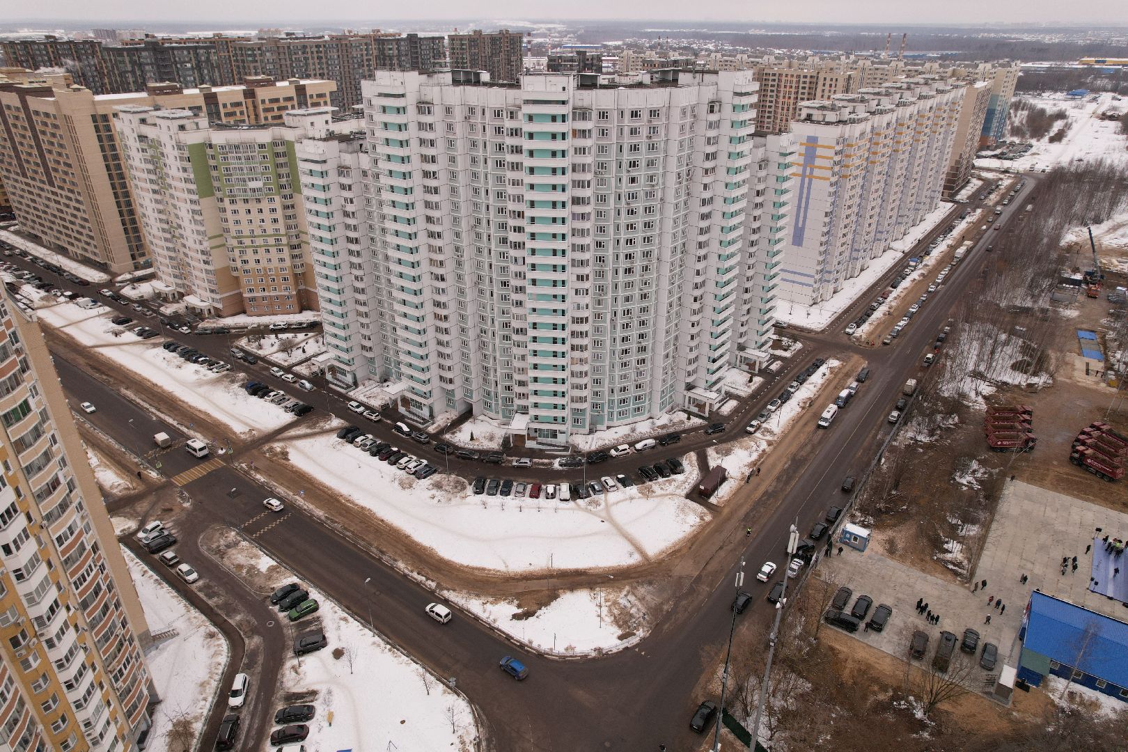 видео с коптера, дорога, балашиха,