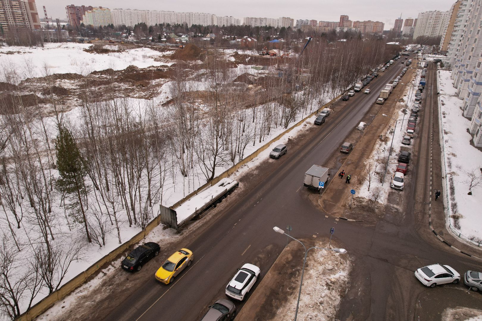 видео с коптера, дорога, балашиха,