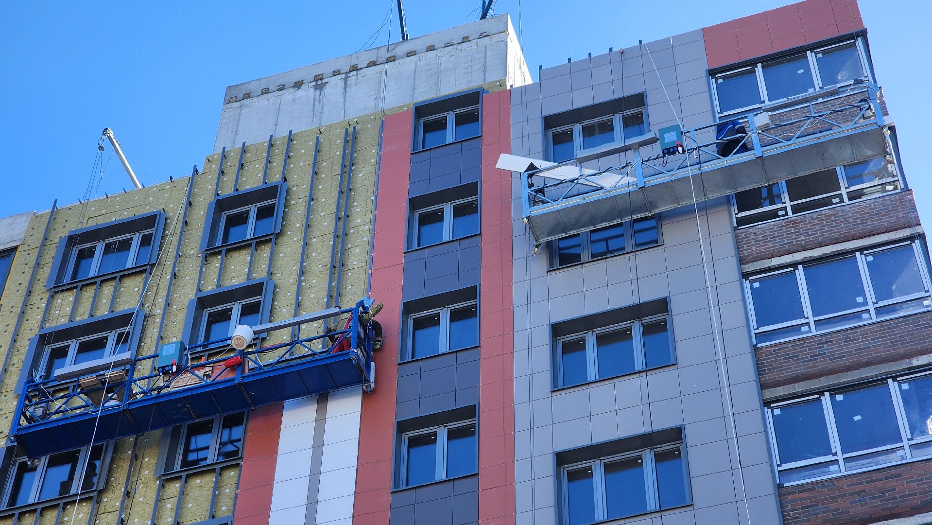 кашира, строительство, жк радужный, новостройка, вентилируемый фасад, керамогранит,