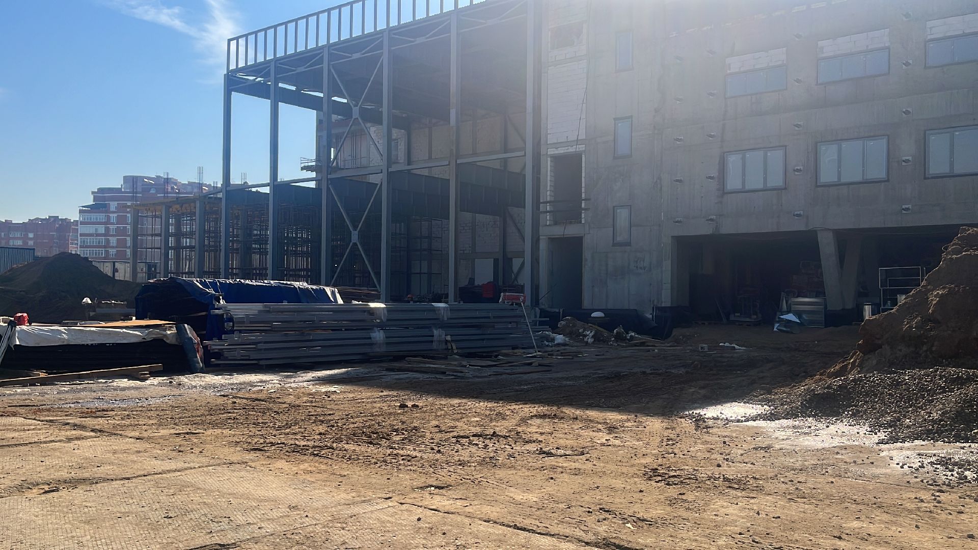 школа, новая школа, строительные работы, строительство школы,