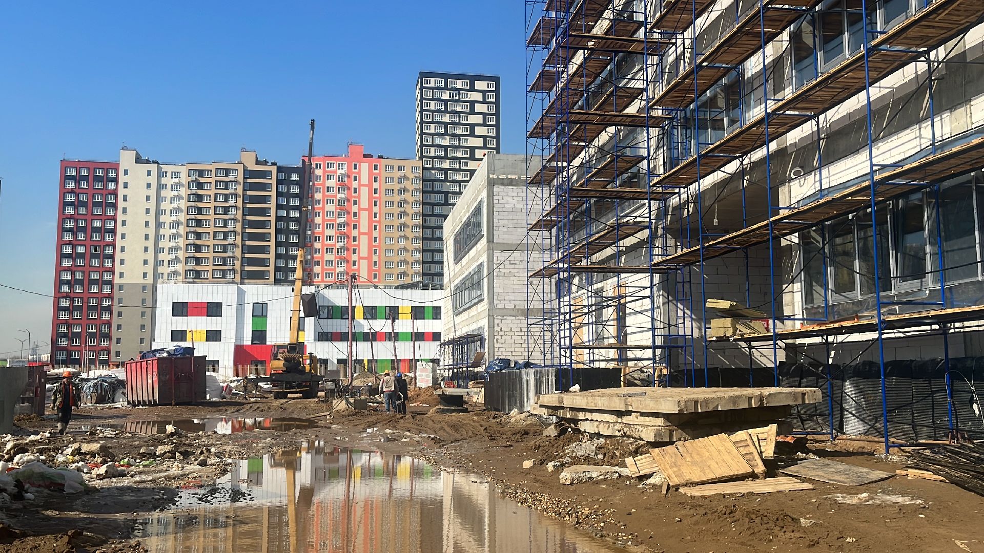 школа, новая школа, строительные работы, строительство школы,