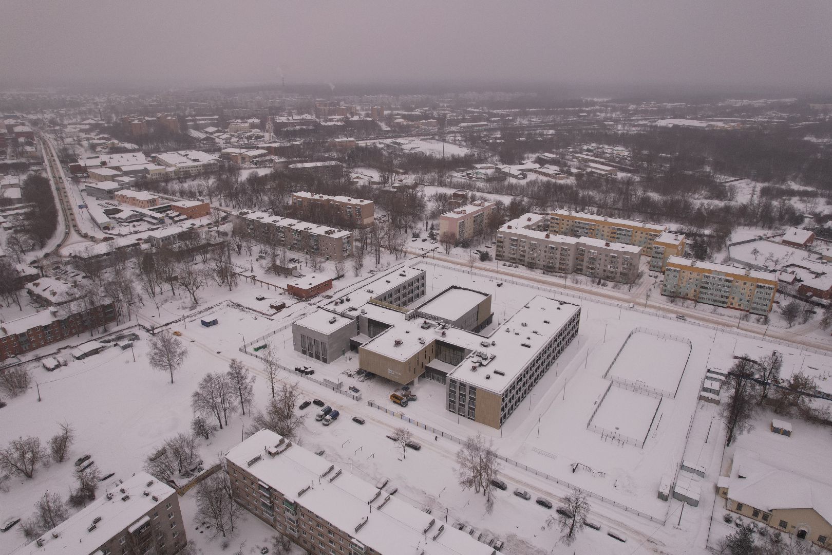 видео с коптера, орехово-зуево, школа,