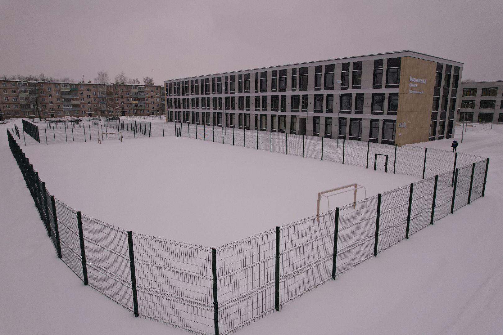 видео с коптера, орехово-зуево, школа,
