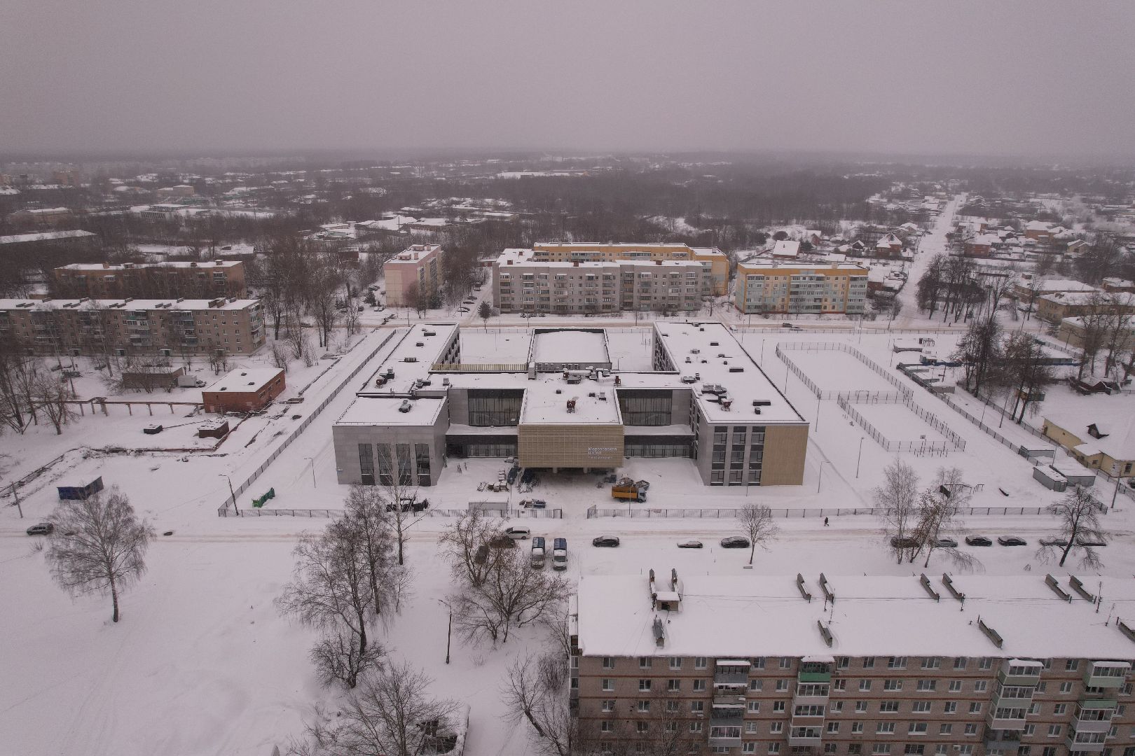 видео с коптера, орехово-зуево, школа,