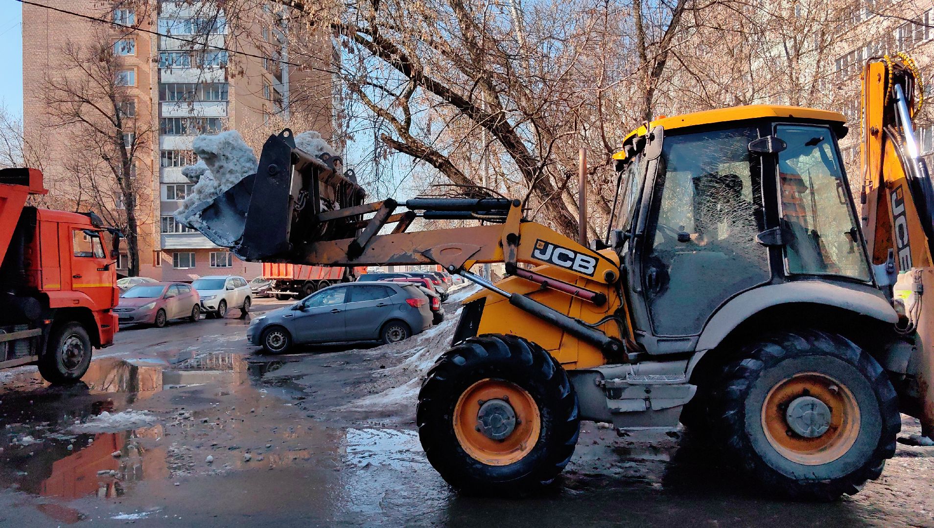 улицы, уборка, снег, тротуары,