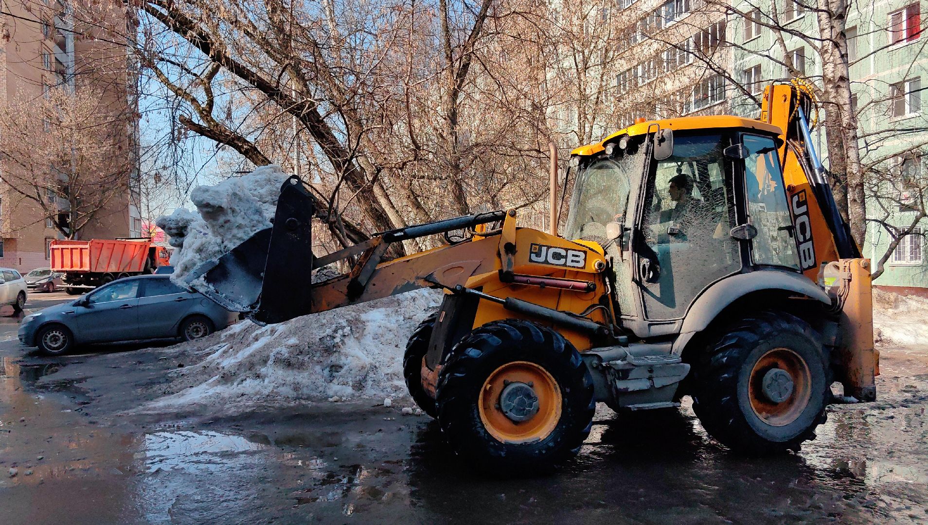 улицы, уборка, снег, тротуары,
