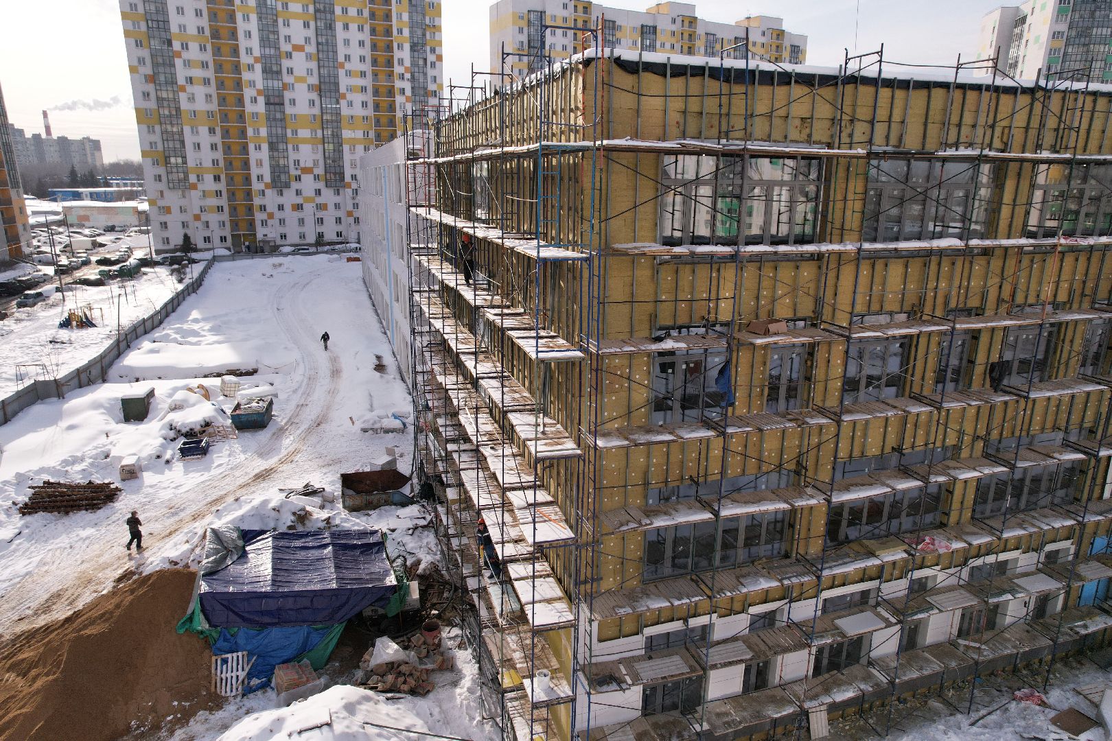 видео с коптера, школа, мытищи,