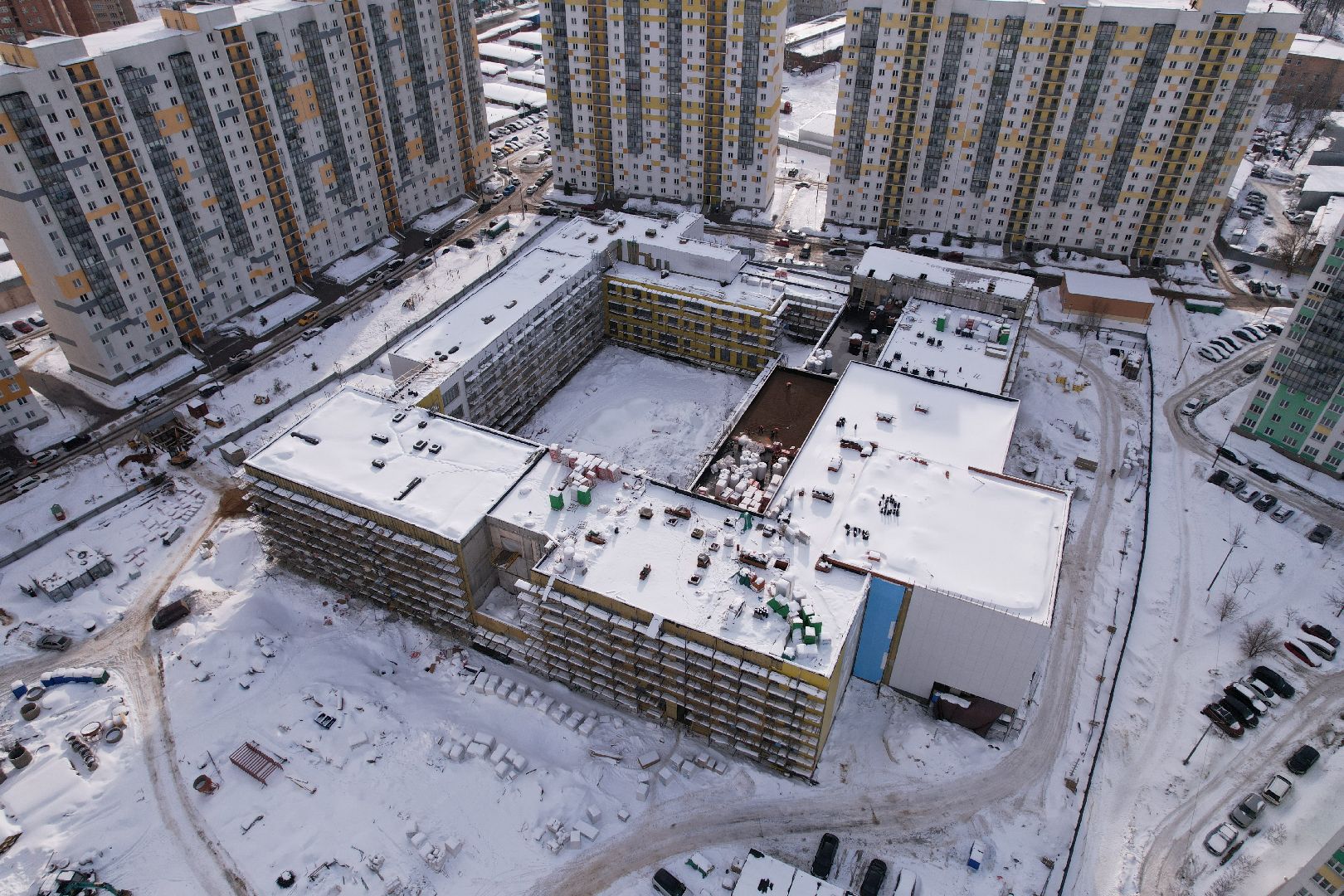 видео с коптера, школа, мытищи,