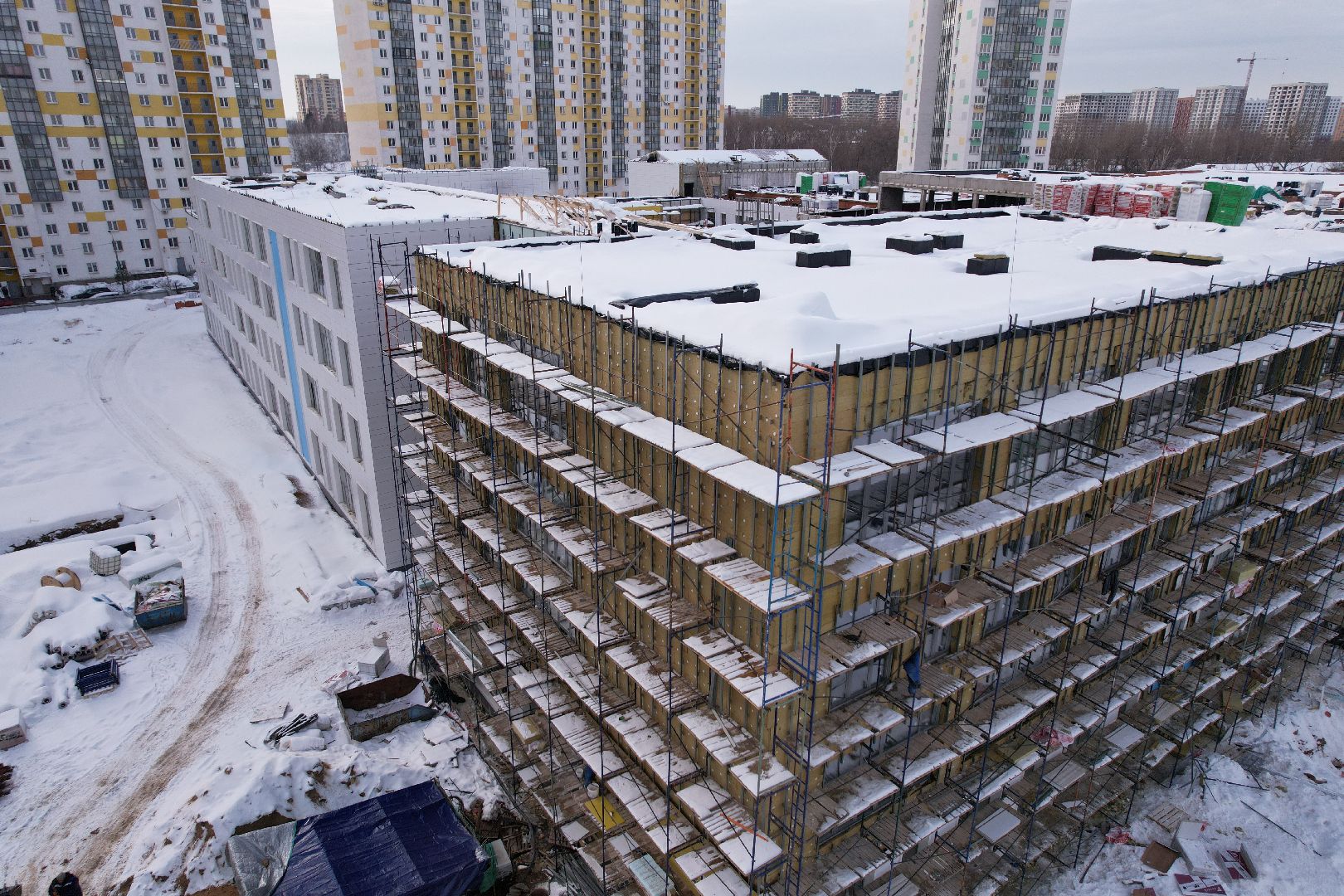 видео с коптера, школа, мытищи,