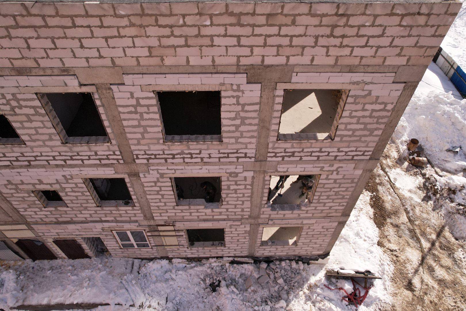 видео с коптера, лобня, строительство, детский сад,