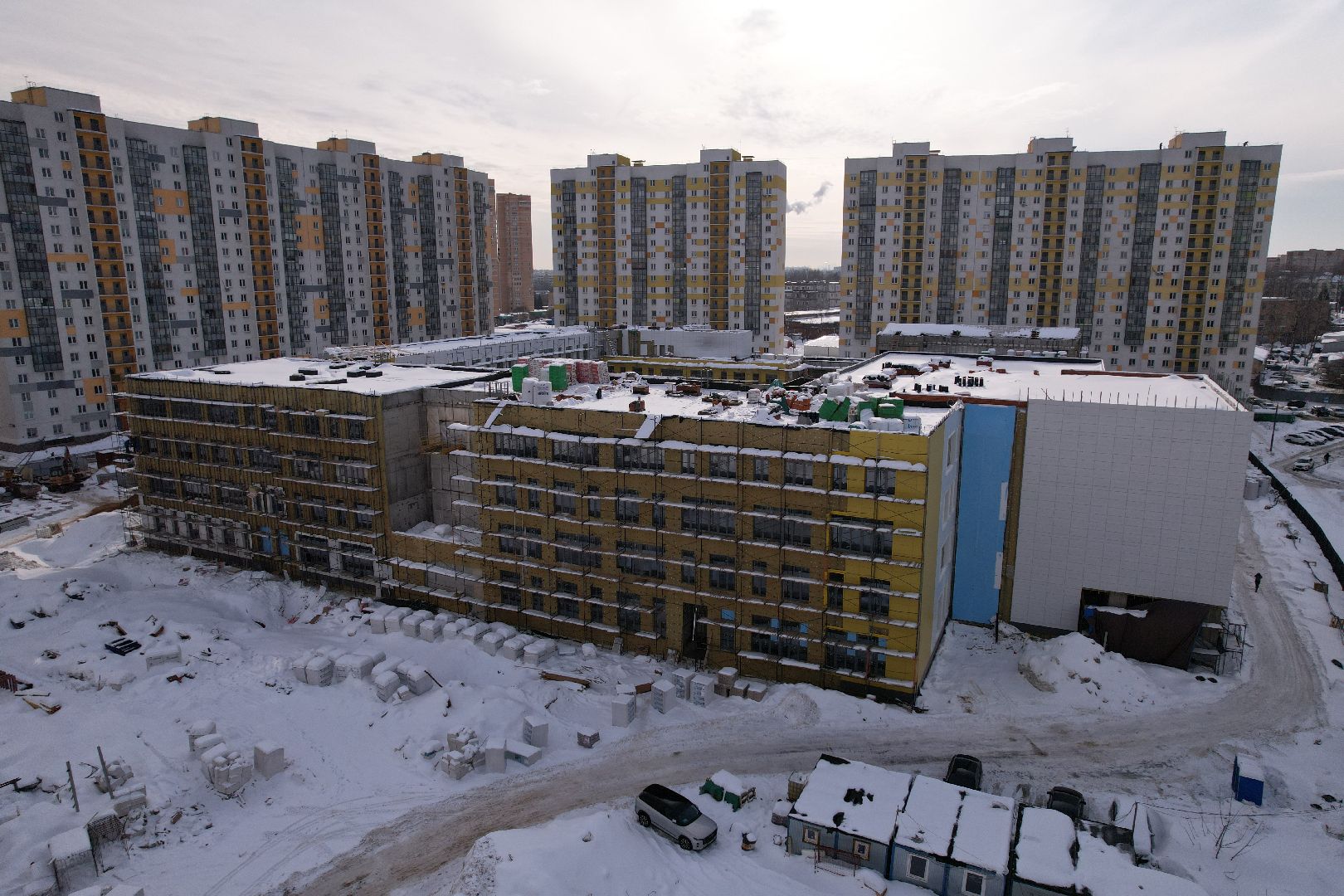 видео с коптера, школа, мытищи,