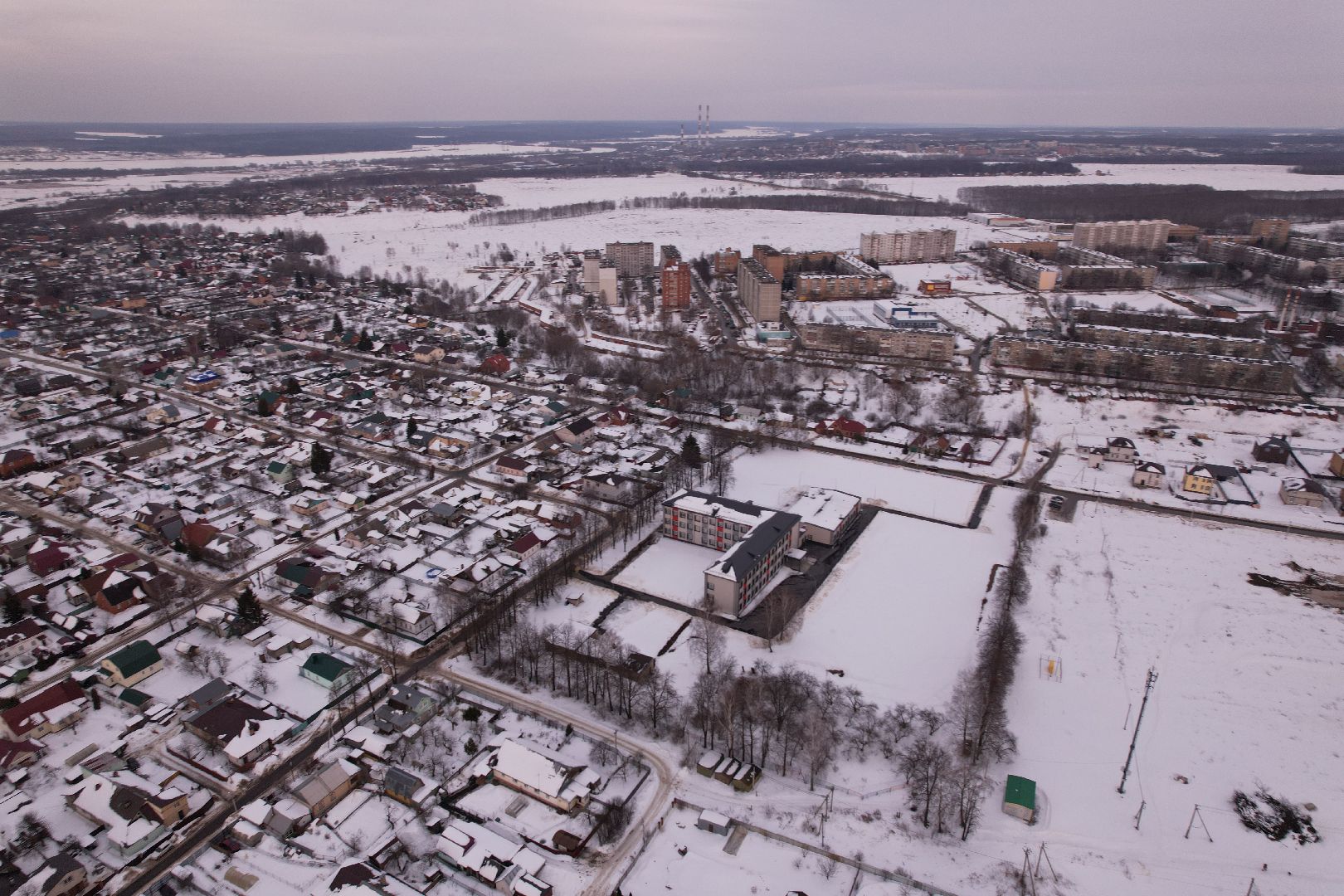 видео с коптера, школа, кашира,