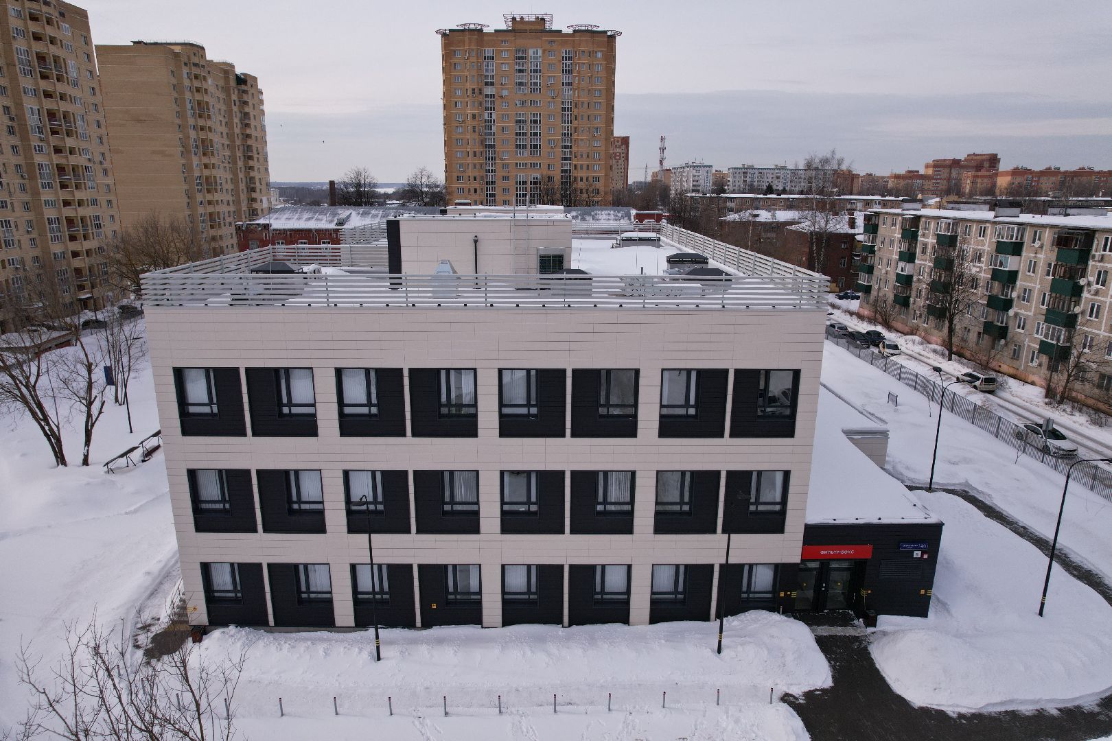 видео с коптера, поликлиника, мытищи,