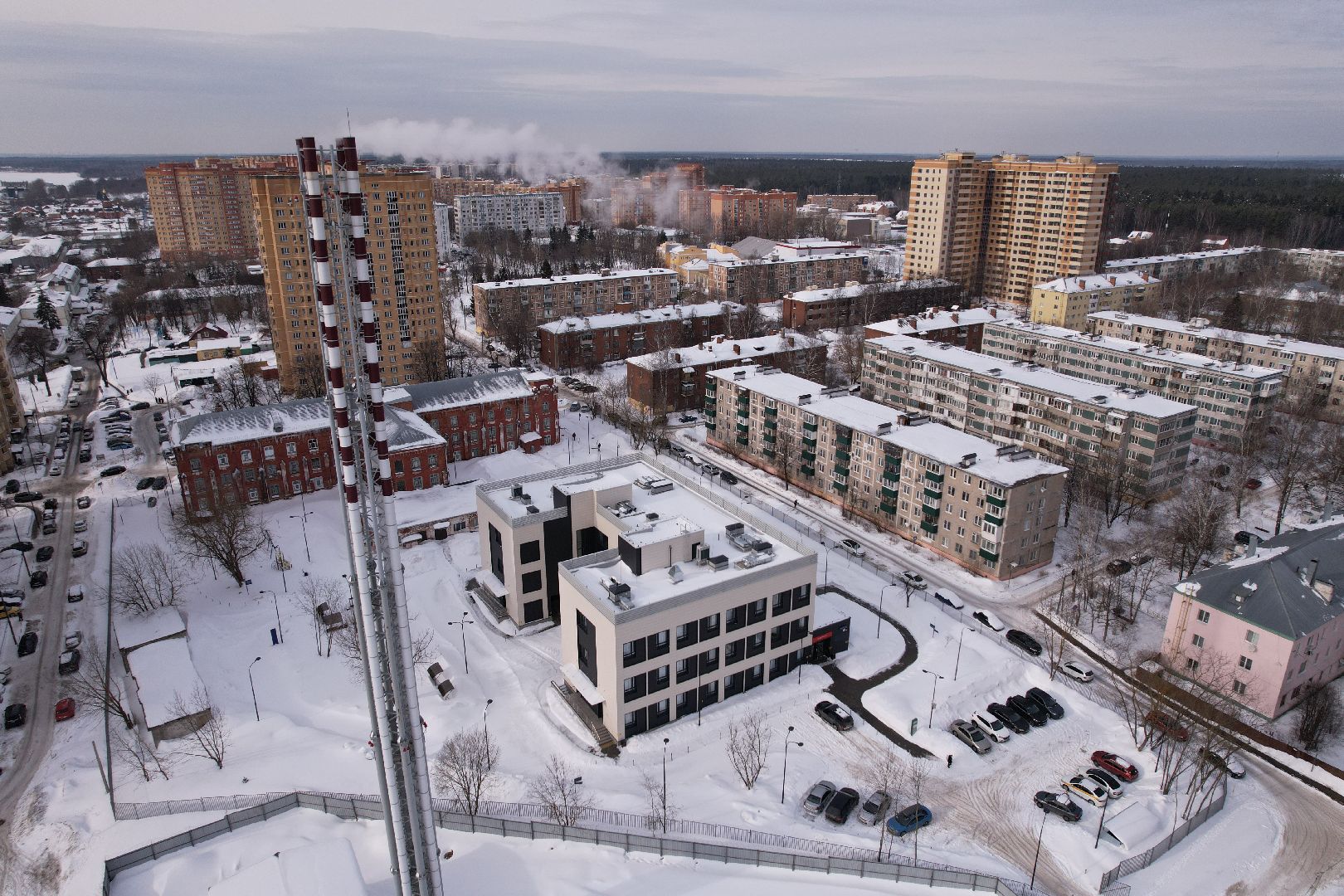видео с коптера, поликлиника, мытищи,