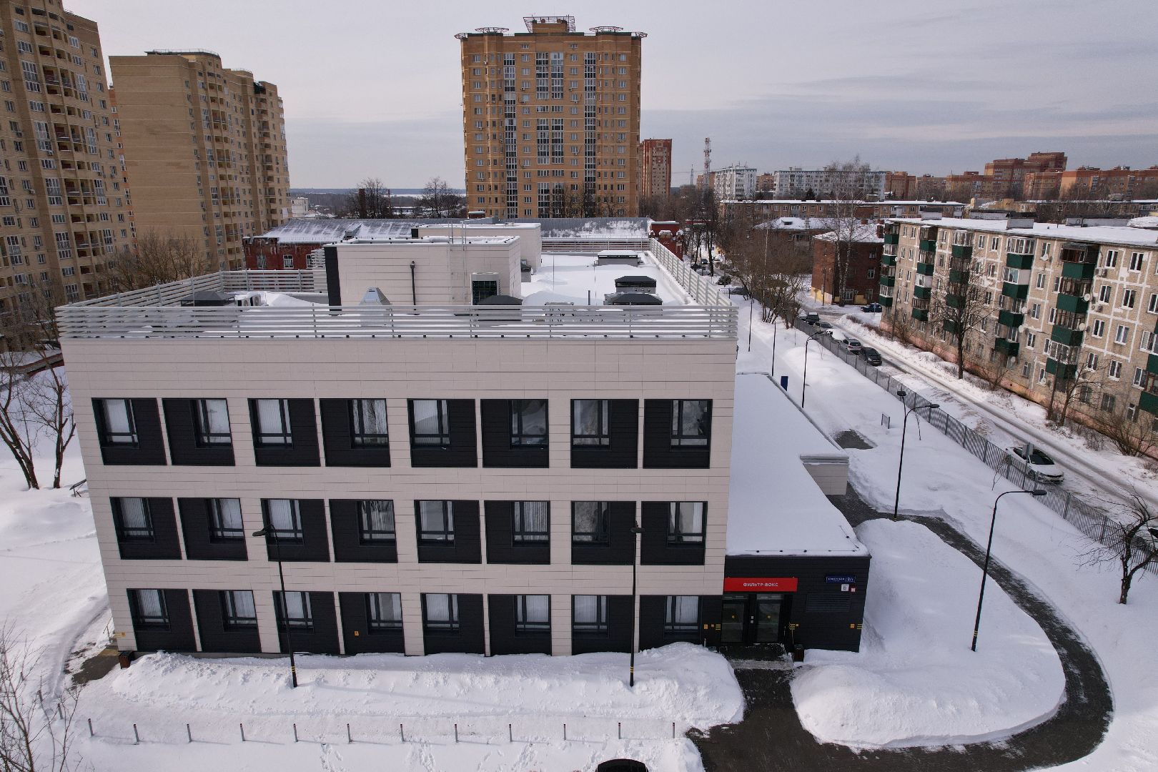 видео с коптера, поликлиника, мытищи,