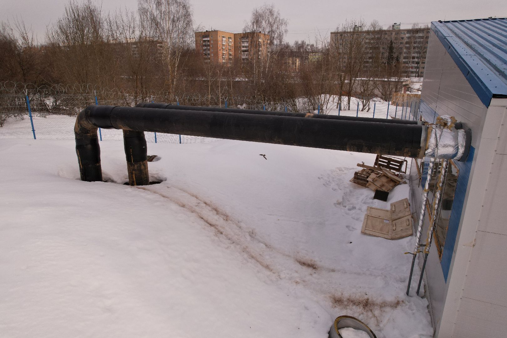 видео с коптера, котельная, клин,