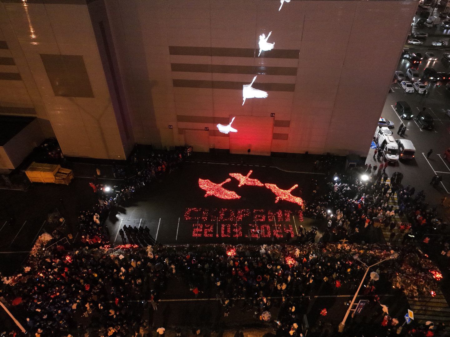 видео с коптера, Красногорск, траур, чп, акция,теракт,