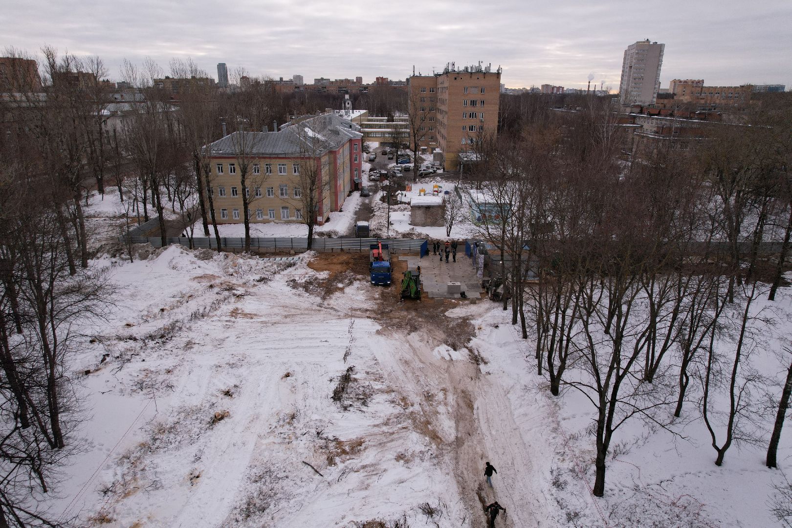 видео с коптера, больница, королёв,
