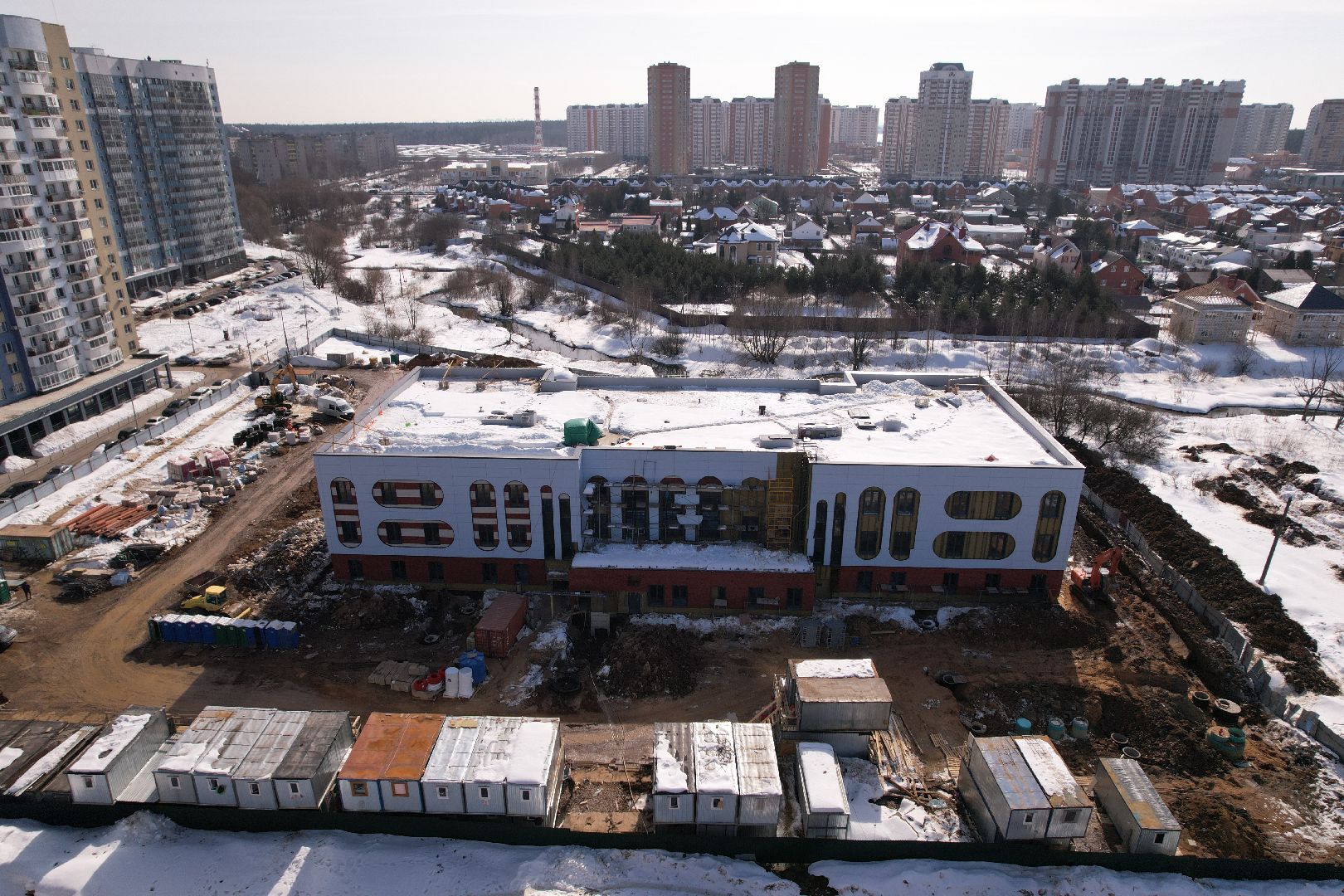 видео с коптера, детский сад, лобня,