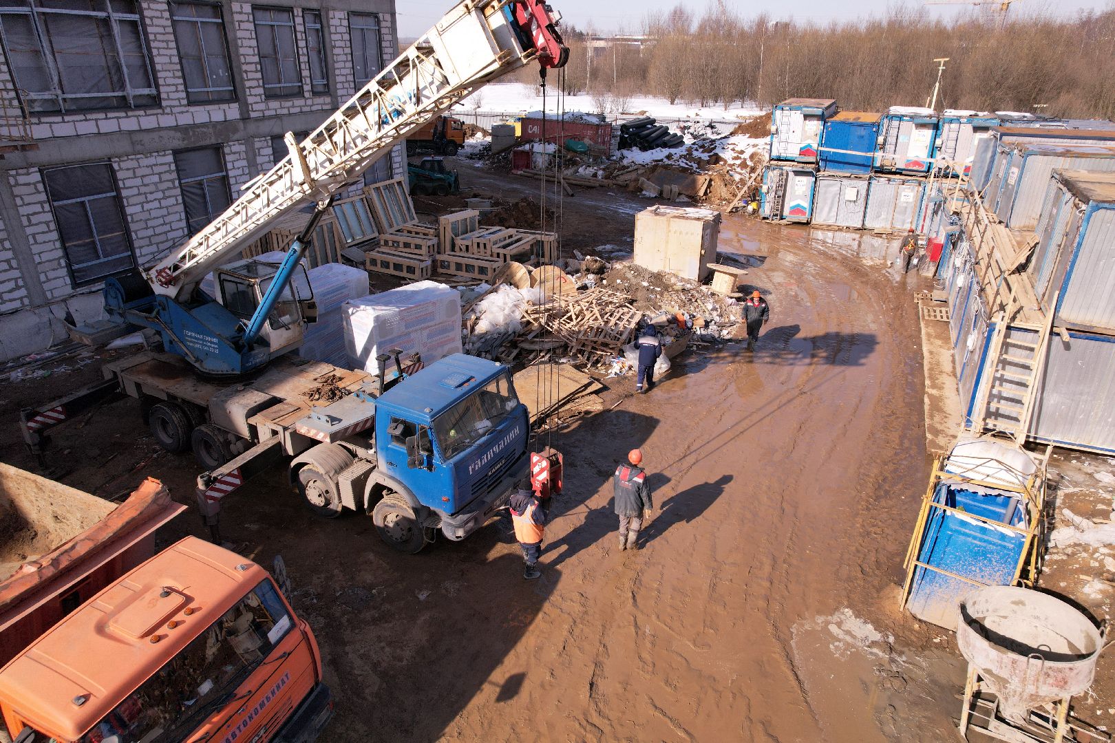 видео с коптера, Лобня, центр образования,