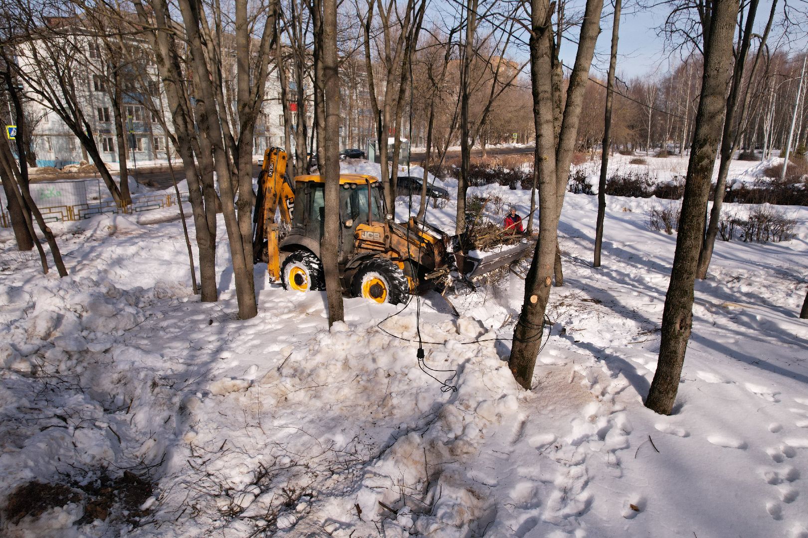 видео с коптера, лобня, парк, благоустройство,