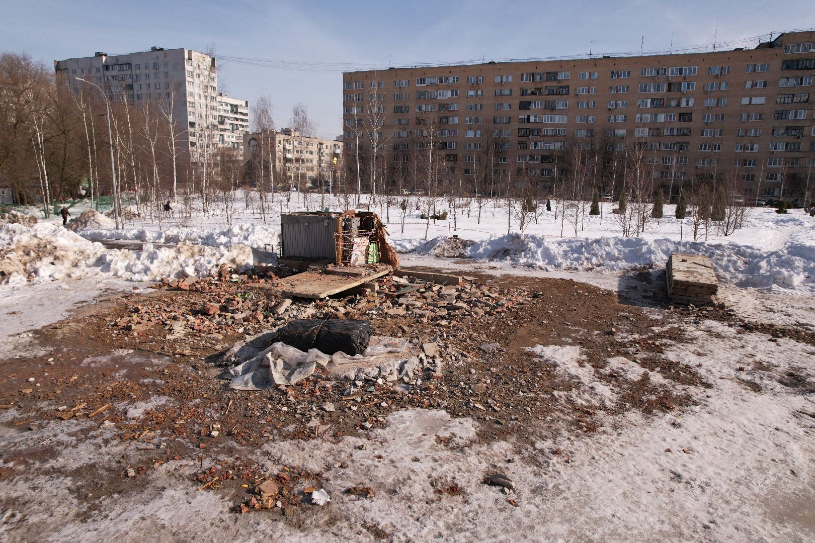 видео с коптера, лобня, парк, благоустройство,