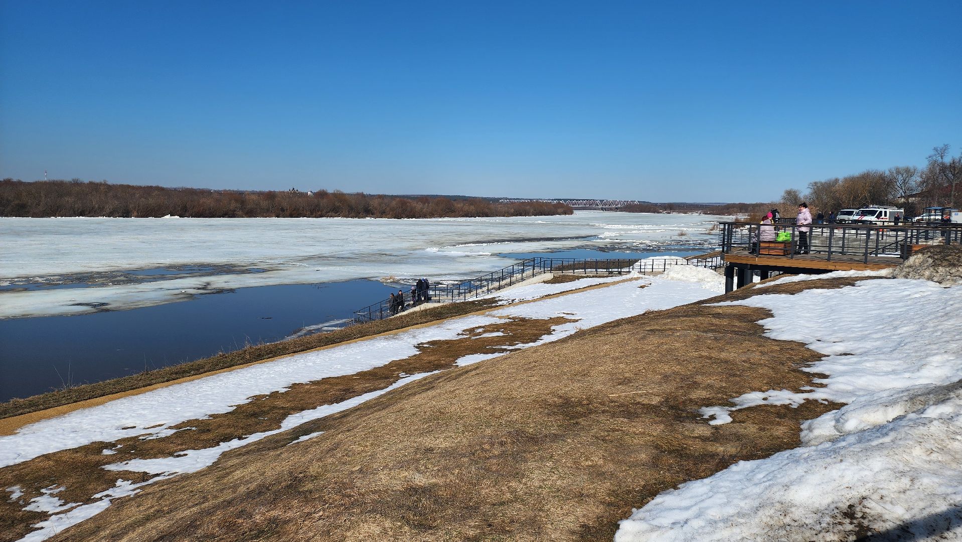 кашира, ока, набережная, ледоход, паводок, начало паводка,