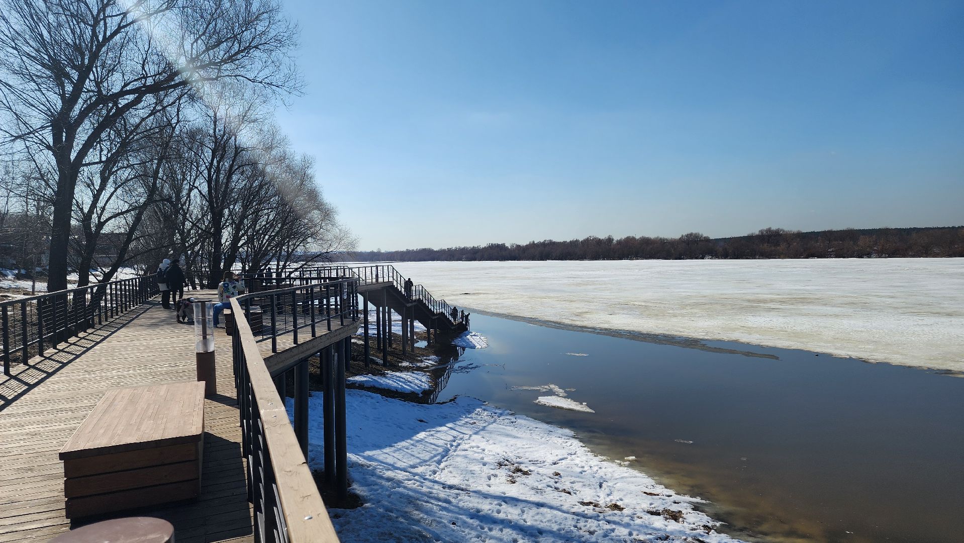 кашира, ока, набережная, ледоход, паводок, начало паводка,