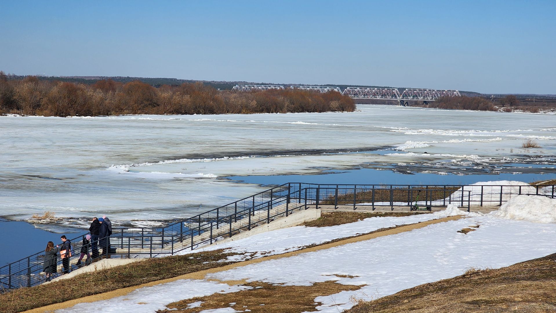 кашира, ока, набережная, ледоход, паводок, начало паводка,