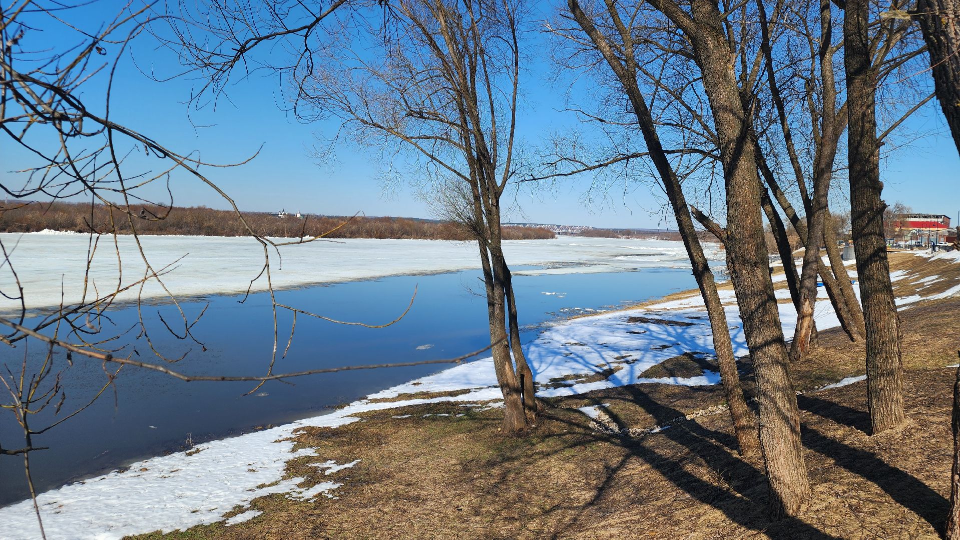 кашира, ока, набережная, ледоход, паводок, начало паводка,