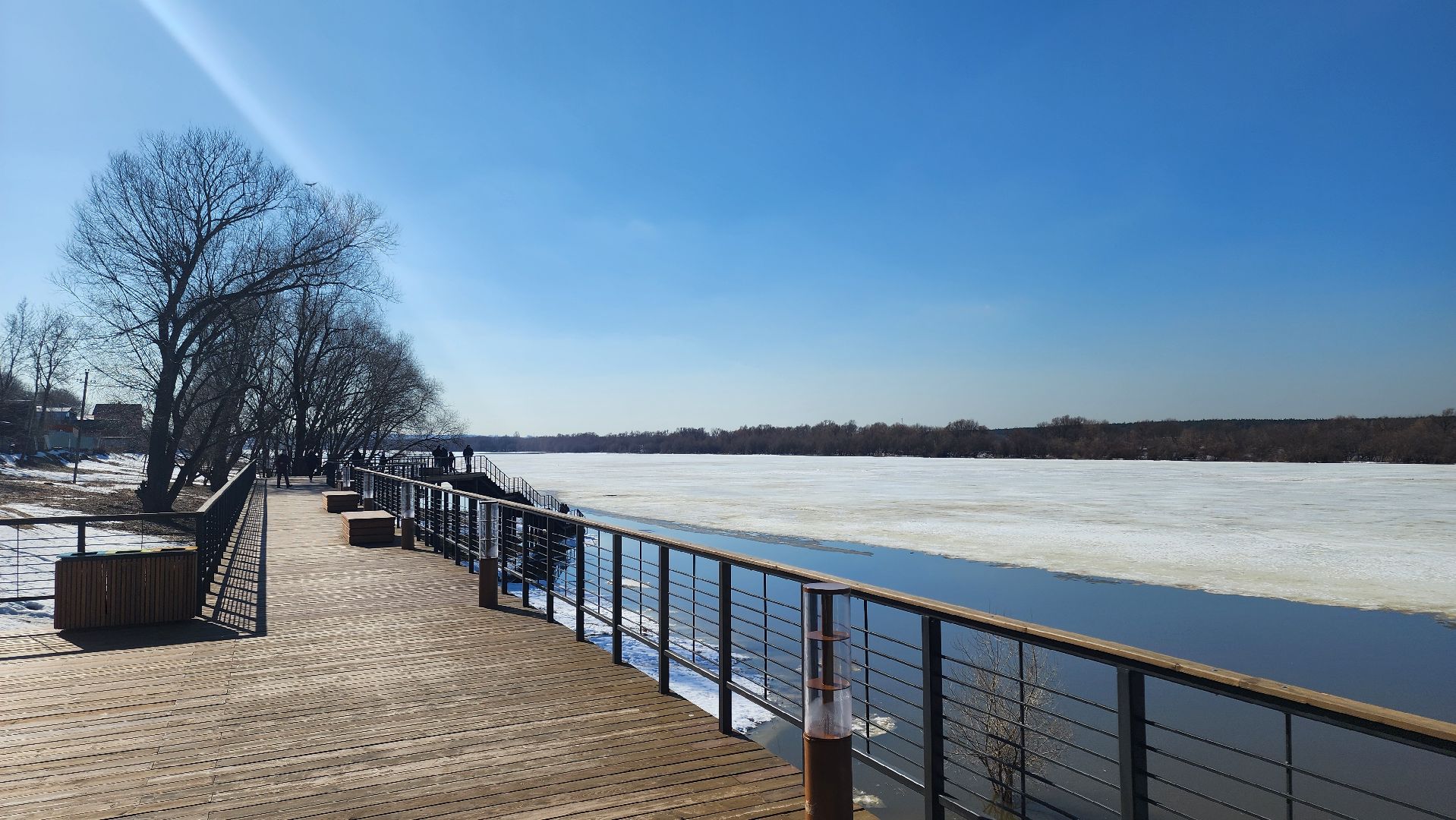 кашира, ока, набережная, ледоход, паводок, начало паводка,