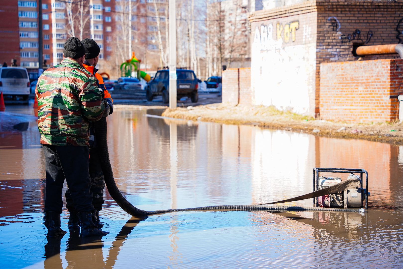 борьба с паводком, Шатура, Большая Шатура, паводок,