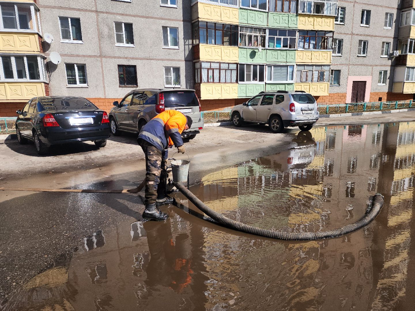 шатура, жкх, жкх и благоустройство, жкх подмосковье, откачка луж, лужа,